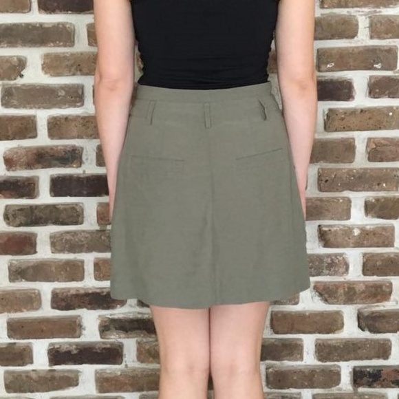 O'stin Studio Khaki Olive Green Mini Skirt Sz S - Picture 4 of 7
